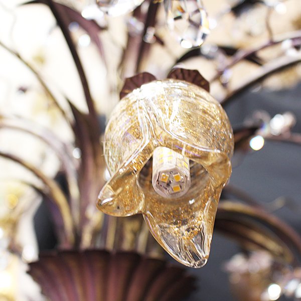 【LA LUCE】デザインシャンデリア『Florentine』8灯 ブロンズ(W720×H470mm)