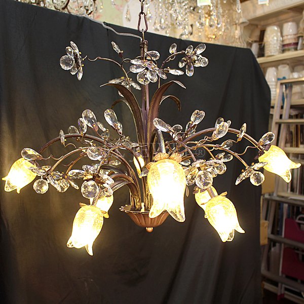 【LA LUCE】デザインシャンデリア『Florentine』8灯 ブロンズ(W720×H470mm)