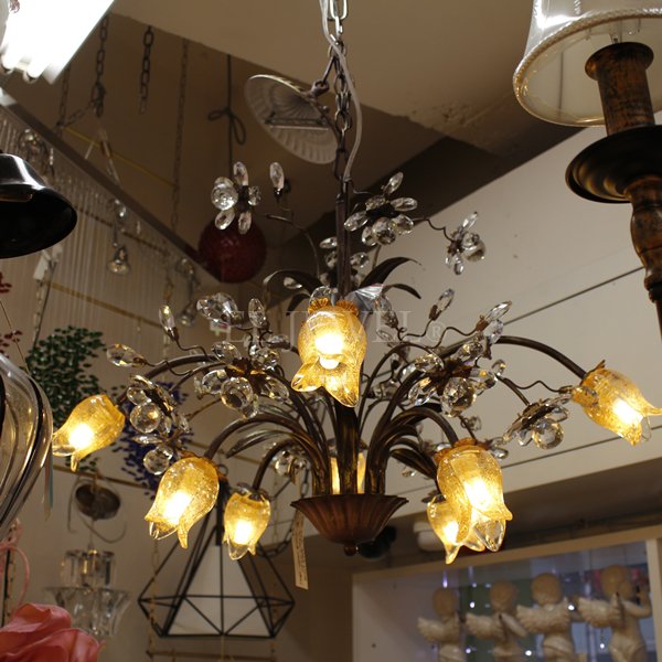 【LA LUCE】デザインシャンデリア『Florentine』8灯 ブロンズ(W720×H470mm)