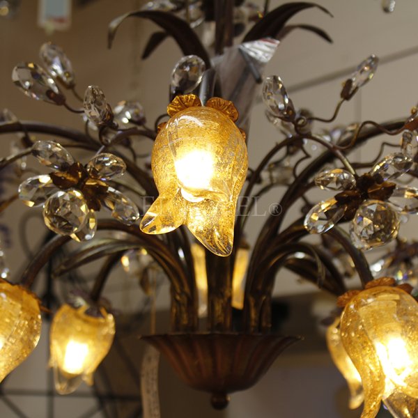 【LA LUCE】デザインシャンデリア『Florentine』8灯 ブロンズ(W720×H470mm)