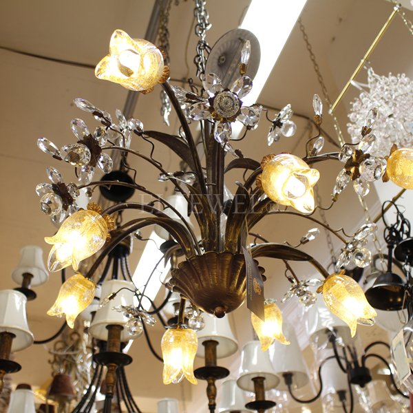 【LA LUCE】デザインシャンデリア『Florentine』8灯 ブロンズ(W720×H470mm)