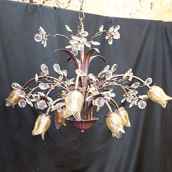 【LA LUCE】デザインシャンデリア『Florentine』8灯 ブロンズ(W720×H470mm)