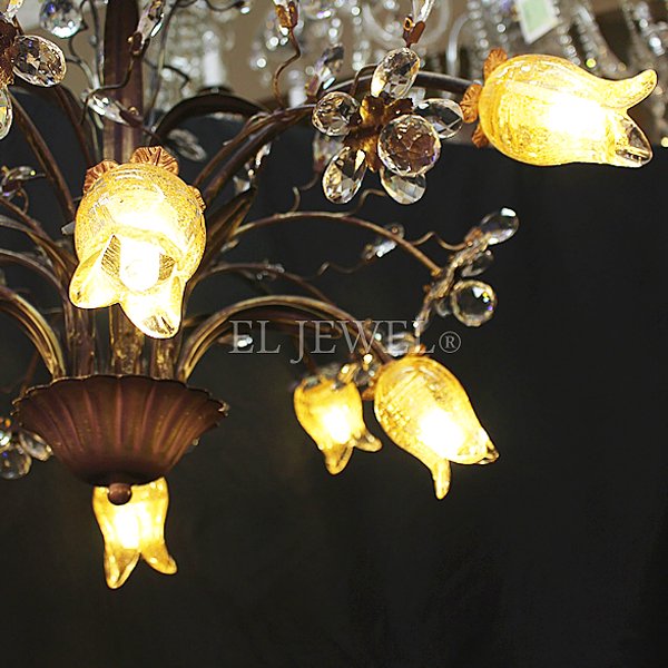 【LA LUCE】デザインシャンデリア『Florentine』8灯 ブロンズ(W720×H470mm)