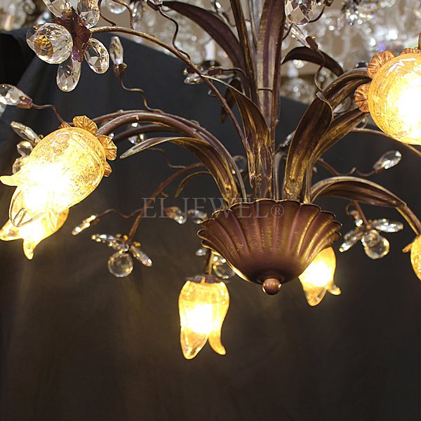 【LA LUCE】デザインシャンデリア『Florentine』8灯 ブロンズ(W720×H470mm)