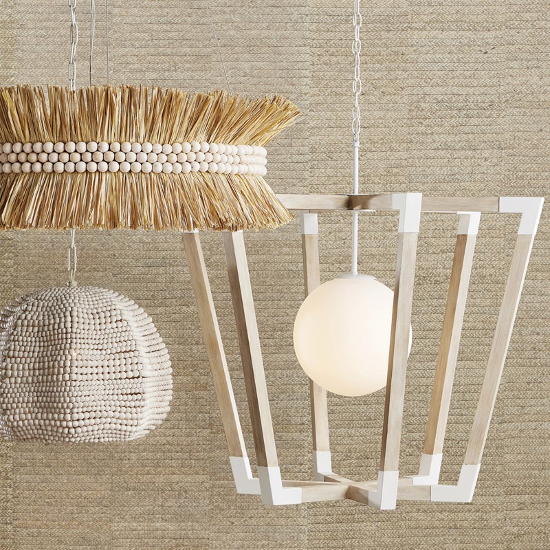 【CURREY】アメリカ・ペンダントライト 1灯「Bastian」ナチュラル(W939×D939×H914mm)