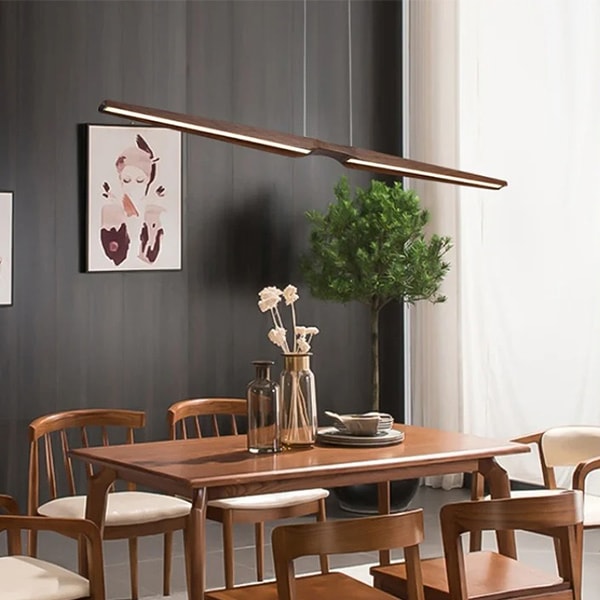 デザイン照明 モダンウッドペンダントライト ブラウン（W1200／1500mm