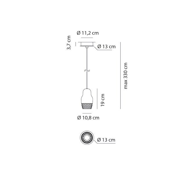 【Axolight】 イタリア・インテリア照明「Fedora SP1」Bronze (Φ108×H190mm)