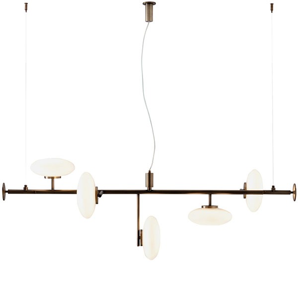 【PENTA】 イタリア・インテリア照明 ペンダントライト「Mami Horizontal Sospensione」 ブラック／ブロンズ (W1230×H480mm)