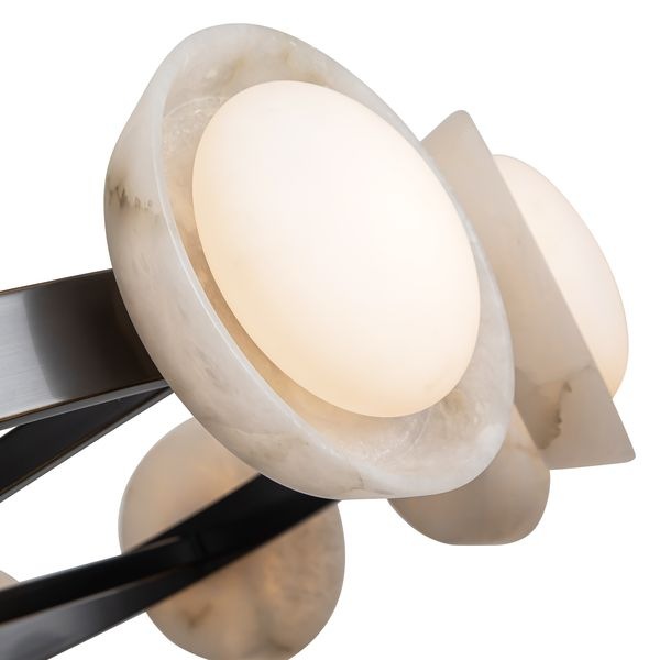 【Alora】アメリカ  デザイン照明 「Alonso」  ブロンズ/アラバスター（W1283×H216mm）