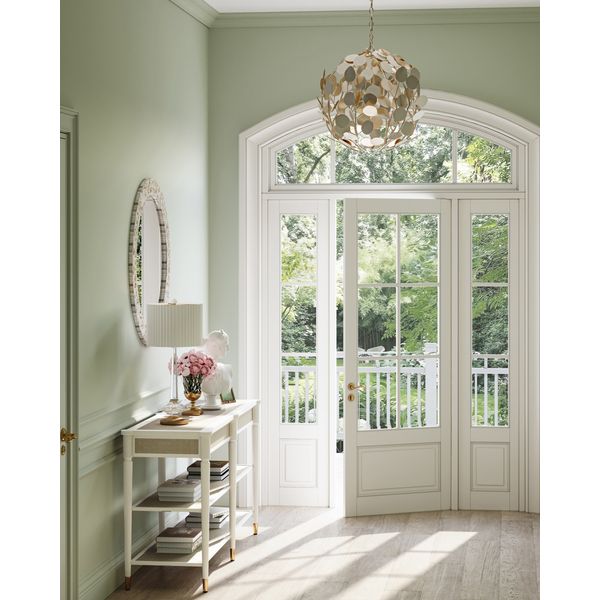 【CURREY】アメリカ・デザインシャンデリア「Lunaria」1灯 シルバー (W547×H528-2420mm)