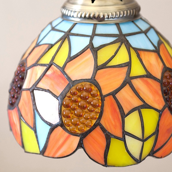 ティファニー　ペンダントランプ　フラワー　マルチカラー・1灯（φ210×H210mm）