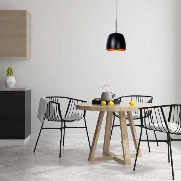 【LUCIDE】ベルギー　デザイン照明　ペンダントライト「NOLAN」Black　1灯（φ240×H192mm）