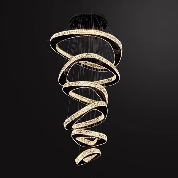 デザイン照明　クリスタルシーリングペンダントライト　6リング（φ300～1200mm）