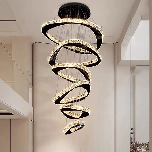 デザイン照明　クリスタルシーリングペンダントライト　6リング（φ300～1200mm）