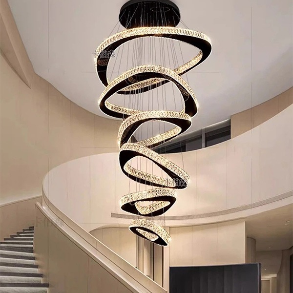 デザイン照明　クリスタルシーリングペンダントライト　6リング（φ300～1200mm）