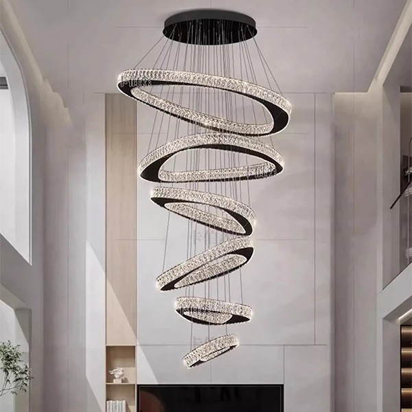 デザイン照明　クリスタルシーリングペンダントライト　6リング（φ300～1200mm）