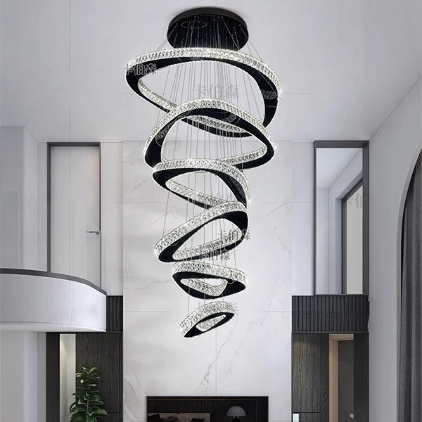 デザイン照明　クリスタルシーリングペンダントライト　6リング（φ300～1200mm）