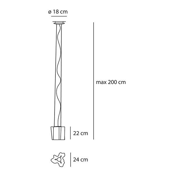 【Artemide】「Logico Suspension」MINI デザイン照明シーリングライト(W255×H215mm)