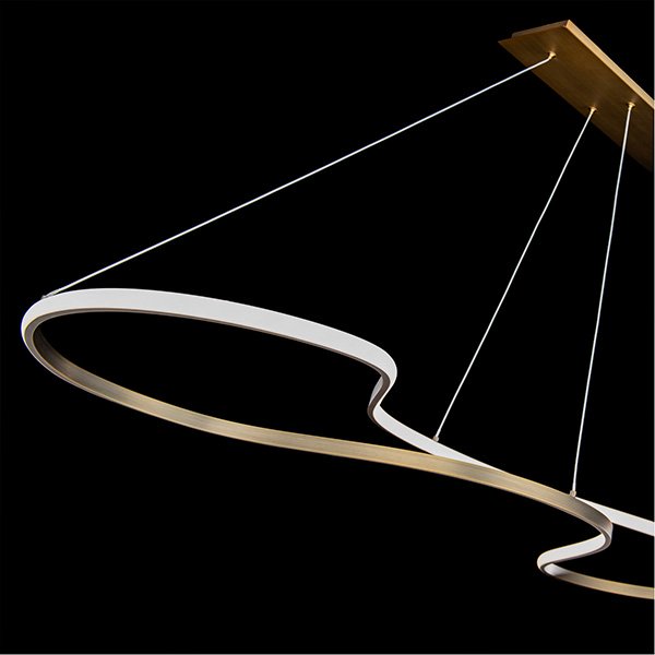 【WAC LIGHTING】フープ照明「Marques」1灯 ゴールド／ブラック（L432×W1245×H152-3480mm）