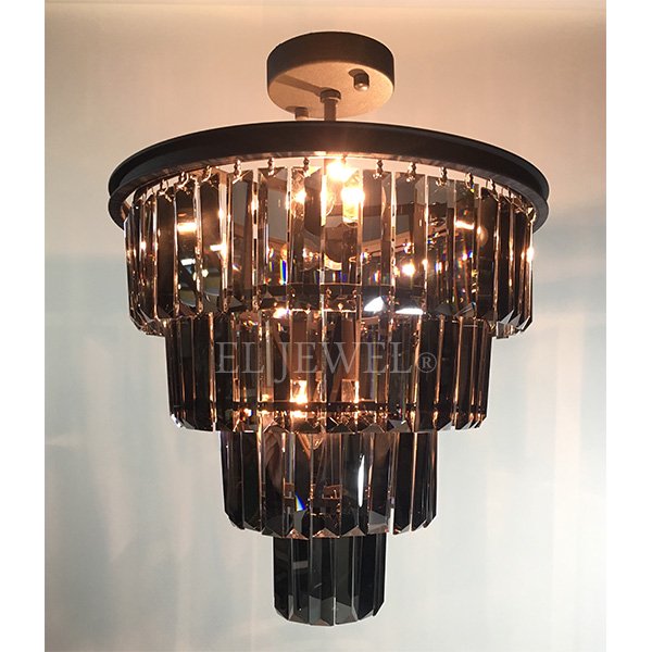 シーリングシャンデリア　ブラック 5灯（φ400×H510mm）