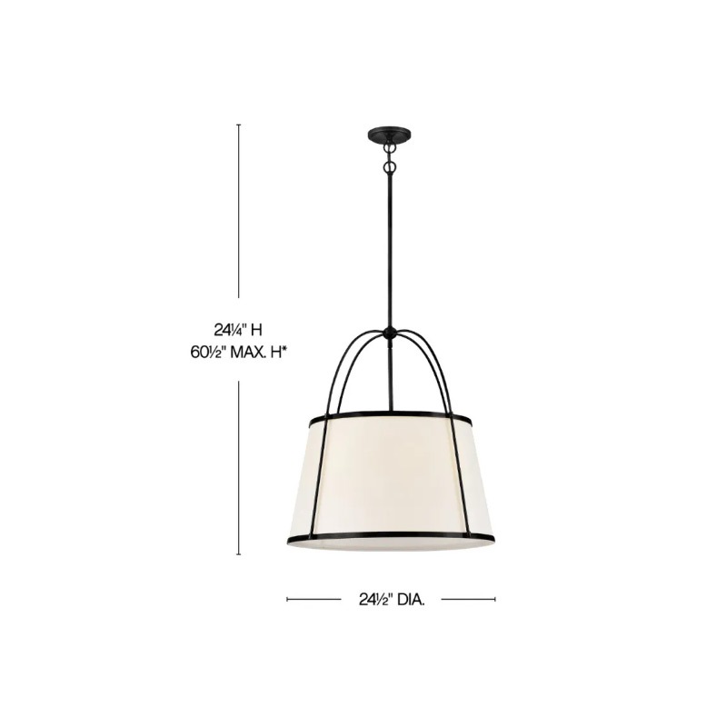 【HINKLEY】アメリカ・デザイン照明 LEDペンダントライト「Clarke」4灯 ホワイト（φ620×H640mm）