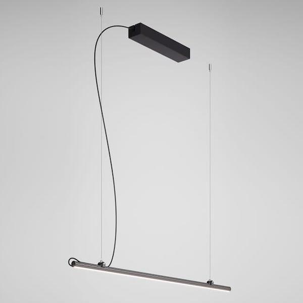 【Fabbian】イタリア デザイン照明 ペンダントライト 「FREELINE」ブラック／ブロンズ（W2000×H23mm）