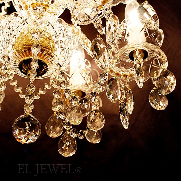 WRANOVSKY】クリスタルシャンデリア「Position」6灯 ゴールド(Φ500