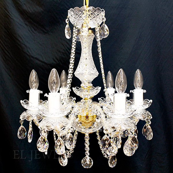 WRANOVSKY】クリスタルシャンデリア「Position」6灯 ゴールド(Φ500