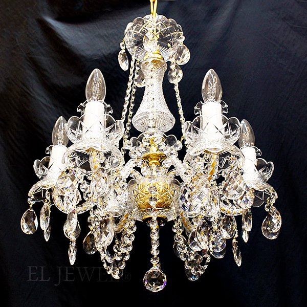 WRANOVSKY】クリスタルシャンデリア「Position」6灯 ゴールド(Φ500