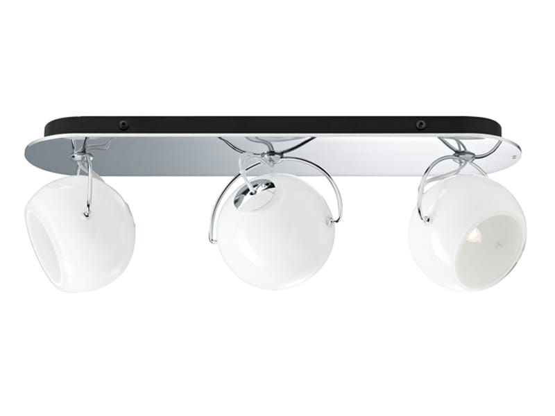 【Fabbian】イタリア デザイン照明 シーリングライト「BELUGA WHITE」ホワイト　3灯 （W420×D90×H113mm）