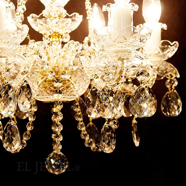 WRANOVSKY】クリスタルシャンデリア「Position」6灯 ゴールド(Φ500