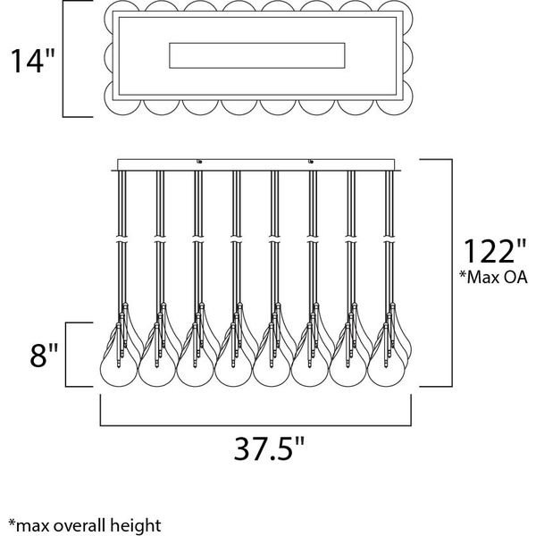 【ET2】アメリカ・シーリングペンダントライト「LARMES」24灯（W3750×L1400×H800-12200mm）