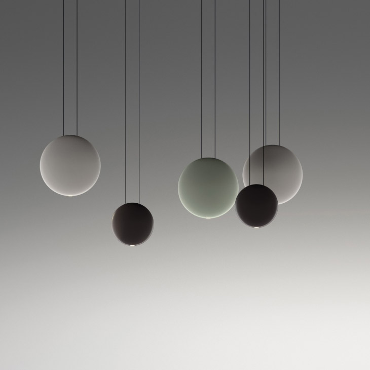 【Vibia】スペイン・LEDペンダントライト「Cosmos」ダークブラウン（W190×D40mm）