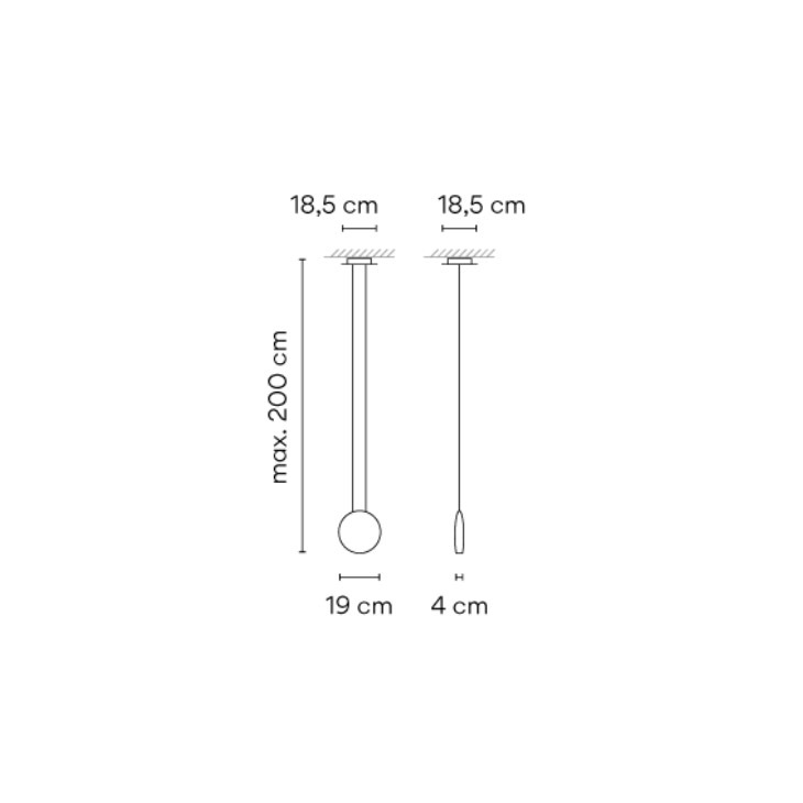 【Vibia】スペイン・LEDペンダントライト「Cosmos」ダークブラウン（W190×D40mm）