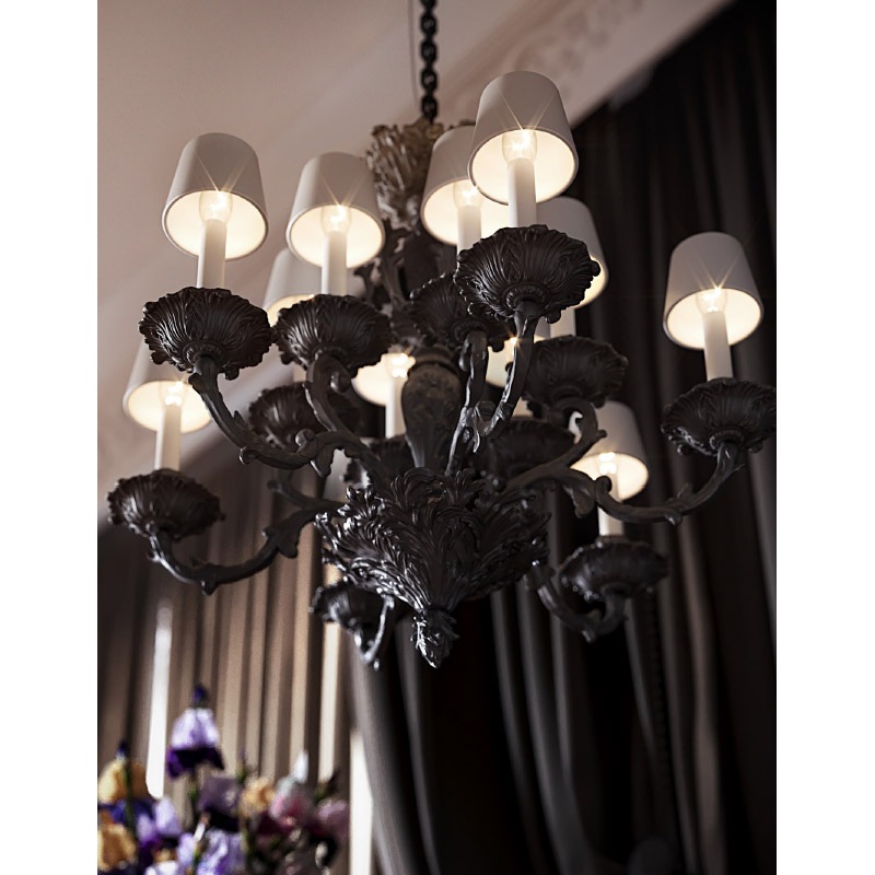 【Preciosa】「Louis XL CONTEMPORARY COLOUR」シャンデリア 40灯 ブラック（W1550×H1150mm）