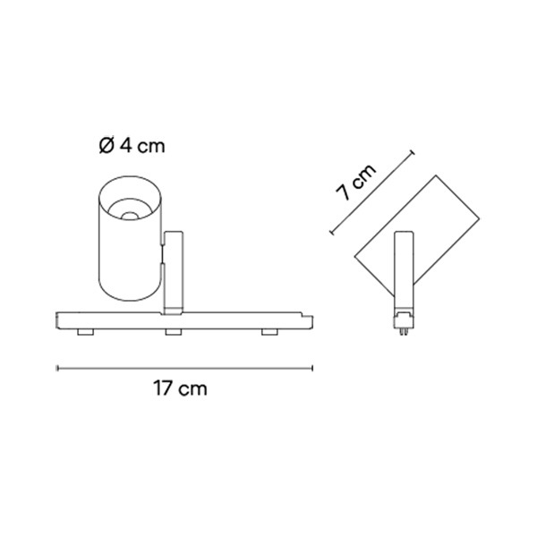 【VIBIA】 スペイン・ショップレール照明「Circus」スポットライト　ブラック／ベージュ 配光角度：Wide（48°）（φ40×W170×D70mm）