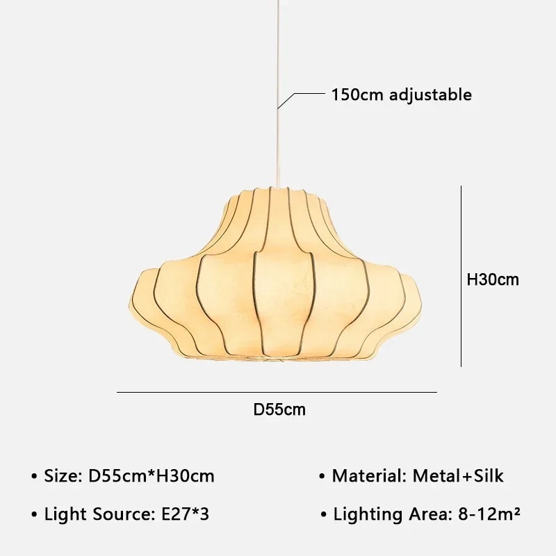 デザイン照明 シャンデリア「Silk Chandelier」Type-A（W550×H300mm）