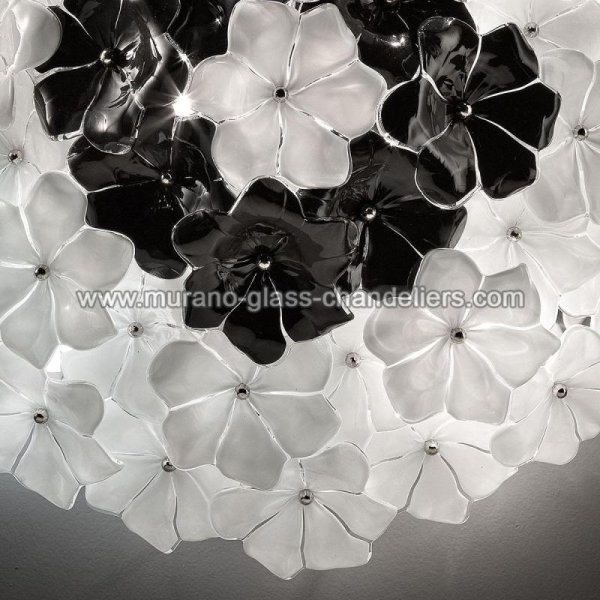 【MURANO GLASS CHANDELIERS】イタリア・ヴェネチアンガラスシーリングライト6灯「LOTO」(W750×H300mm)