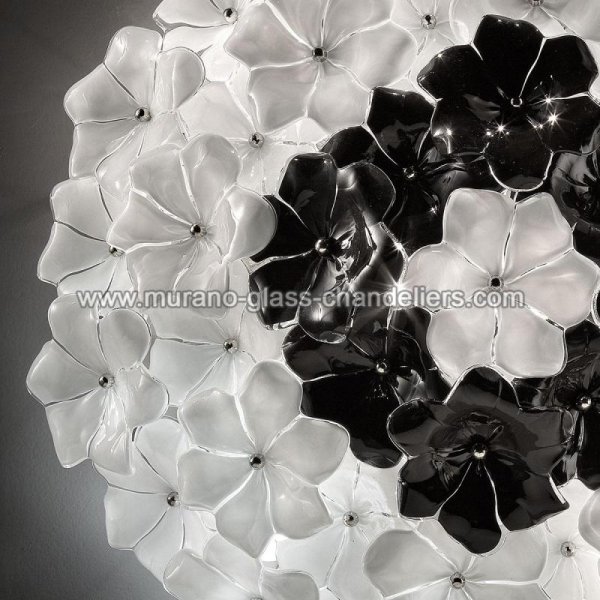 【MURANO GLASS CHANDELIERS】イタリア・ヴェネチアンガラスシーリングライト6灯「LOTO」(W750×H300mm)