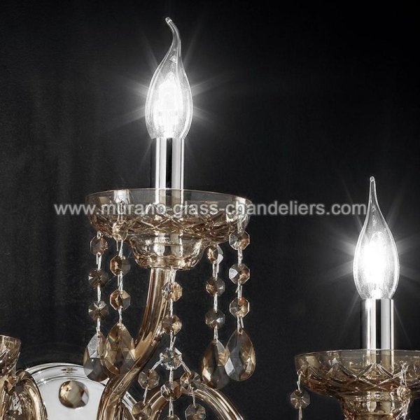 【MURANO GLASS CHANDELIERS】イタリア・ヴェネチアンガラスウォールライト3灯「CIMABUE」（W460×D280×H460mm）