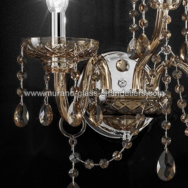 【MURANO GLASS CHANDELIERS】イタリア・ヴェネチアンガラスウォールライト3灯「CIMABUE」（W460×D280×H460mm）