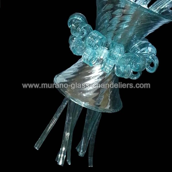 【MURANO GLASS CHANDELIERS】イタリア・ヴェネチアンガラスウォールライト3灯「MAZZO DI IRIS」（W300×H700mm）