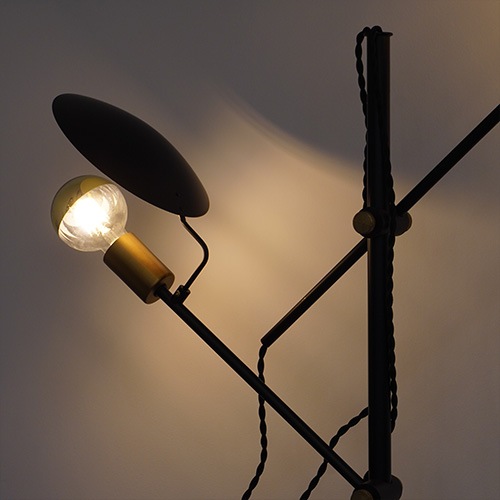 【HERMOSA】ポルダーフロアランプ「POLDER FLOOR LAMP」2灯・ブラック（W260×H1410mm）