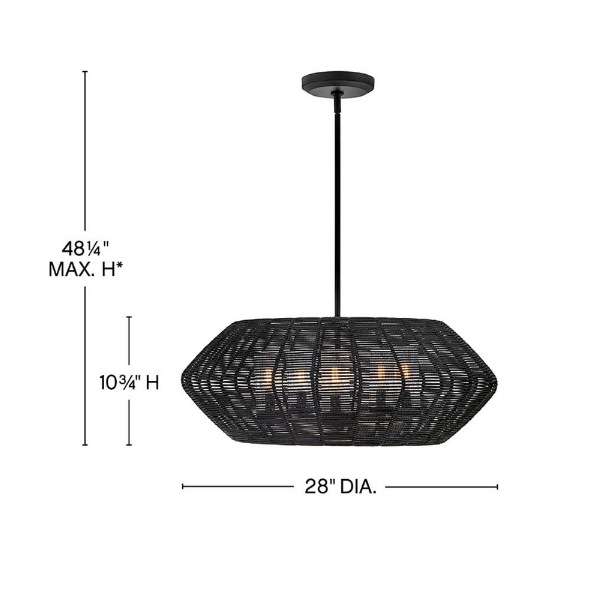 【HINKLEY】LEDアウトドア・シャンデリアライト「Luca」5灯(W712×H274mm)