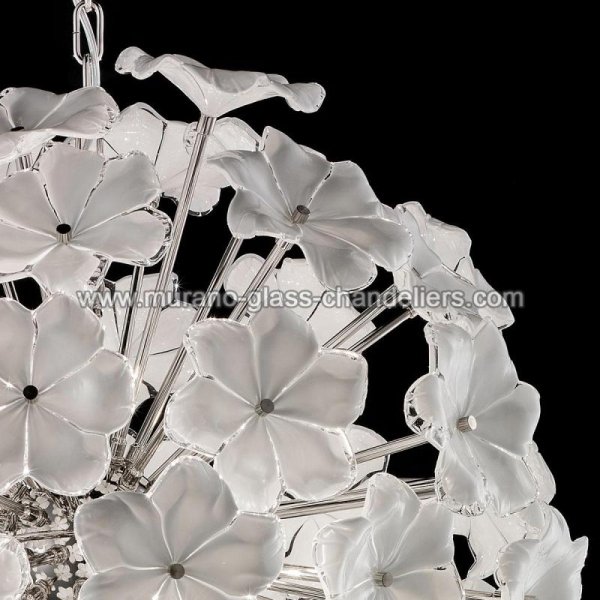 【MURANO GLASS CHANDELIERS】イタリア・ヴェネチアンガラスシャンデリア6灯「LOTUS」（W700×H700mm）