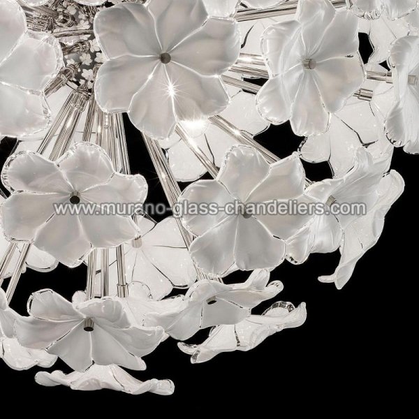 【MURANO GLASS CHANDELIERS】イタリア・ヴェネチアンガラスシャンデリア6灯「LOTUS」（W700×H700mm）