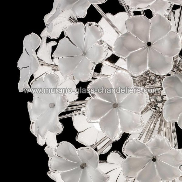 【MURANO GLASS CHANDELIERS】イタリア・ヴェネチアンガラスシャンデリア6灯「LOTUS」（W700×H700mm）