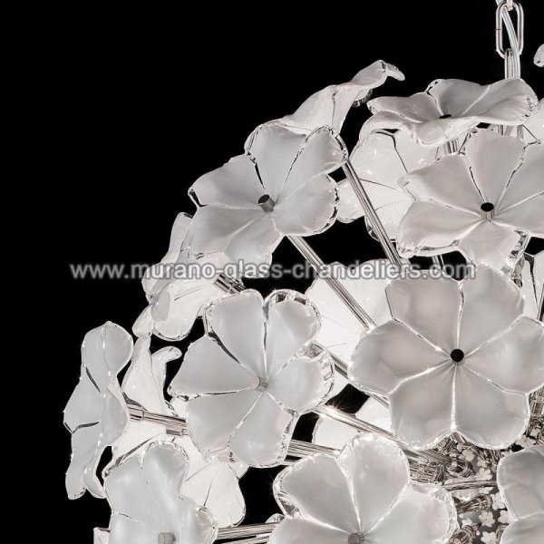 【MURANO GLASS CHANDELIERS】イタリア・ヴェネチアンガラスシャンデリア6灯「LOTUS」（W700×H700mm）