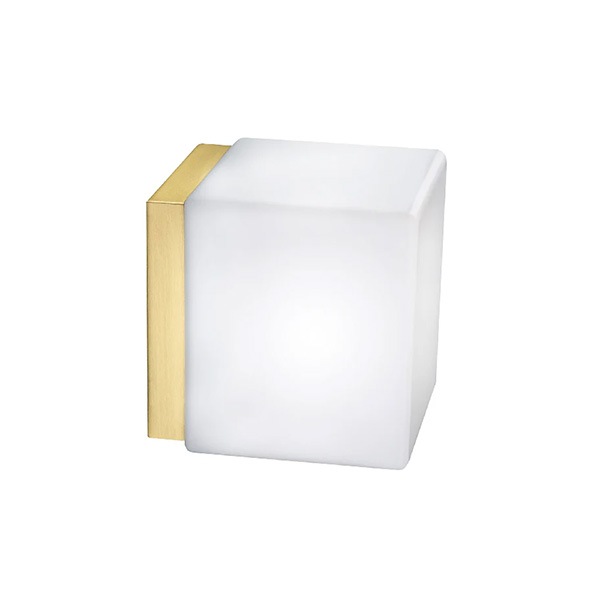 【LEUCOS】イタリア・デザイン照明「Cubi」ウォールライト　ゴールド（W160×D155×H160mm）