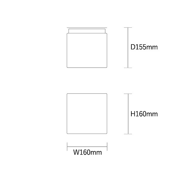 【LEUCOS】イタリア・デザイン照明「Cubi」ウォールライト　ゴールド（W160×D155×H160mm）